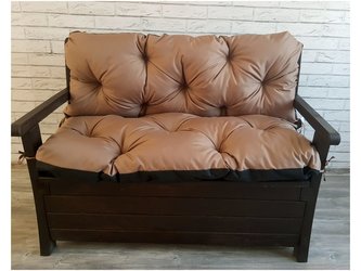 Prošívané sezení JONAS, polstr na zahradní lavici - sedák s opěrkou, CAPPUCCINO, 120x60x50 cm, Mybesthome