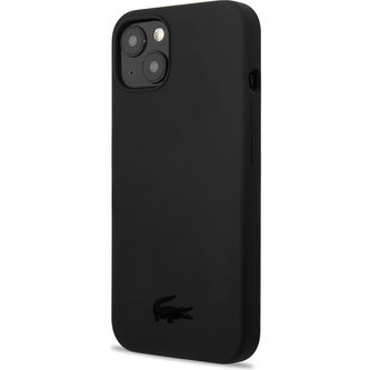 Lacoste Liquid Silicone Glossy Printing Logo Kryt pro iPhone 13 Black