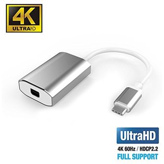 PremiumCord adaptér USB-C 3.1 na mini DisplayPort 4K stříbrný