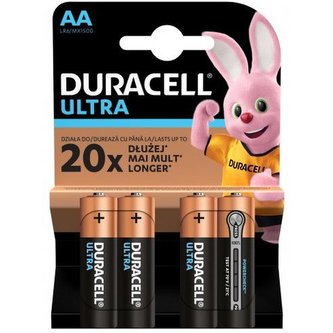 Duracell Ultra AA alkalická baterie, 4 ks