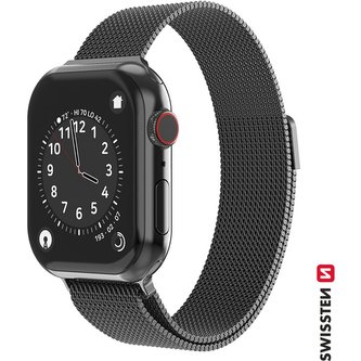 SWISSTEN řemínek Milánský tah pro Apple Watch 38-40 mm černý