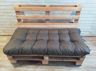 Paletový prošívaný sedák MARIO 120x60 cm,  ANTRACIT, Mybesthome