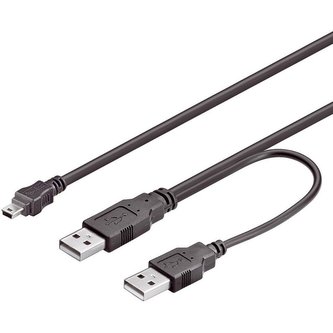 PremiumCord USB 2.0 napájecí Y kabel A/M -- A/M + A/M mini 0.5m + 0.4m