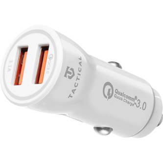 Tactical 2x USB-A QC 3.0 autonabíječka bílá