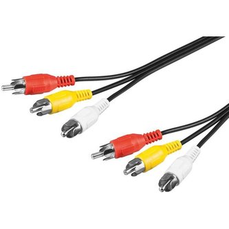PremiumCord kabel 3x Cinch-3x Cinch M/M 10m