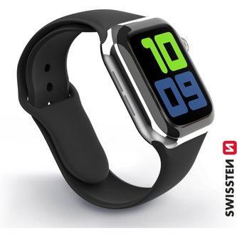 SWISSTEN silikonový řemínek pro Apple Watch 38-40 mm černý