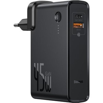 Baseus Power Station (GaN) nabíječka 10000mAh, 45W černá