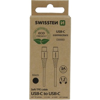 SWISSTEN datový kabel USB-C/USB-C 1,2M černý (ECO BALENÍ)