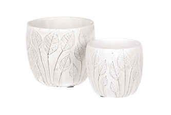 Obal na květináč LÍSTKY sada 2 ks beton