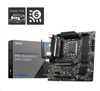 MSI MB Sc LGA1700 PRO B660M-A WIFI DDR4, Intel B660, 4xDDR4, 2xDP, 2xHDMI, WI-FI, mATX