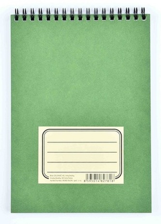 Kroužkový blok ZELENÁČ s horní vazbou A5, linky/tečky, 50 listů