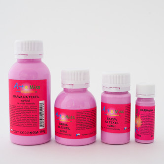 ARTEMISS Svítící barva na textil (fotoluminiscenční) 500g, neon oranžová světlá