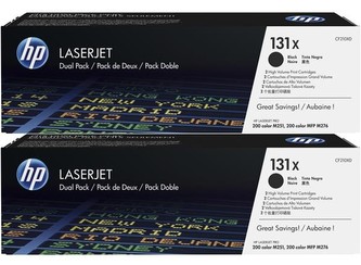 HP 131X Black 2-pack LJ Toner Cart, CF210XD (2,400 / 2,400 pages)