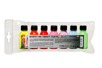 ARTEMISS Sada barev na tmavý textil neonové odstíny 7x25g