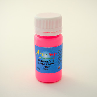 ARTEMISS Univerzální barva lesklá - neon (září pod UV světlem) 40g, neon červená
