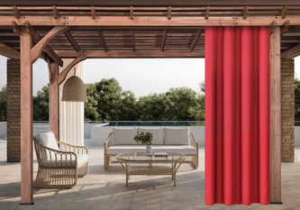 Venkovní zahradní závěs s tunýlkem JAMAICA červená 155x200 cm, (cena za 1 kus) MyBestHome