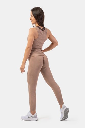 Dámské legíny Sporty Smart Pocket High-Waist Brown - NEBBIA - Velikost: S