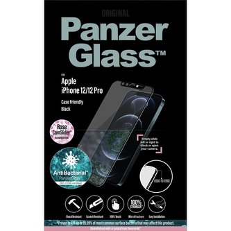 PanzerGlass Edge-to-Edge Antibacterial Apple iPhone 12/12 Pro s růžovým Swarowski CamSlider