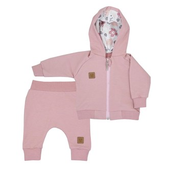 Kojenecké tepláčky a mikinka s kapucí Koala Flowers - velikost 68 (4-6m)