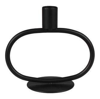 Kovový dekorační svícen na svíčku OTTO I. černá 10x8x20 cm Mybesthome