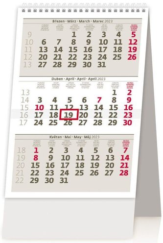 Kalendář stolní 2023 - MINI ČR/SR, tříměsíční