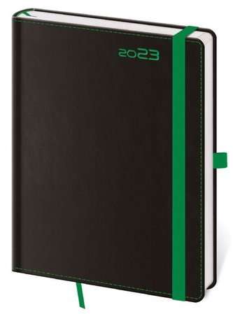 Diář 2023 Black Green/týdenní B6 s poutkem na propisku Diář 2023 Black Green/týdenní B6 s poutkem na propisku