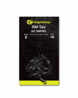 RIDGEMONKEY: Obratlík RM-Tec Quick Change Swivel Velikost 8 10ks