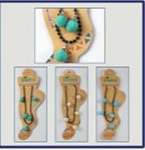 Náramek na nohu s pěti bambulkami - New Sensation