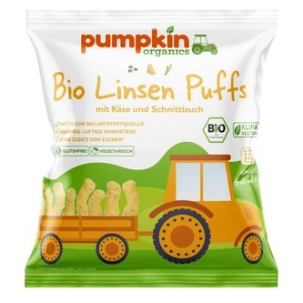 Pumpkin Organics Čočkové křupky se sýrem čedar a pažitkou BIO 20 g