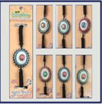 Náramek na ruku ornament s černou šňůrkou