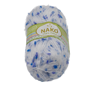 Příze PARIS BEBE - bílá, modré nopky - 100g / 175 m Příze PARIS BEBE - bílá, modré nopky - 100g / 175 m