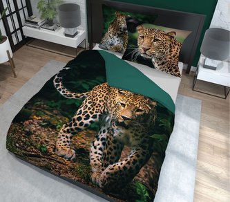 Povlečení 3D JAGUÁR francouzské povlečení, 1x 200x220 cm, 2x povlak 70x80 cm MyBestHome