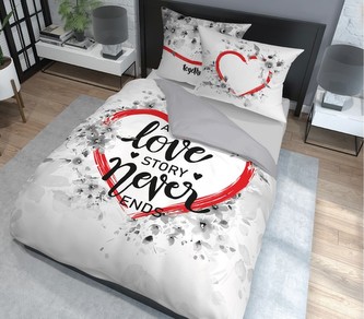 Povlečení TRUE LOVE 100% saténová bavlna 1x 200x220 cm, 2x povlak 70x80 cm francouzské povlečení MyBestHome