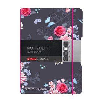 Sešit flex A6/40 listů, čtvereček, Ladylike-květy