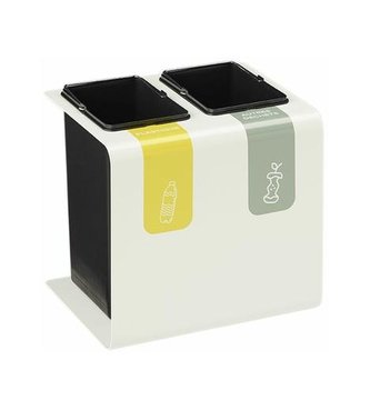 Odpadkový koš Rossignol SAS na třídění odpadu Tribu 55302, 2 x 15 l, bílý