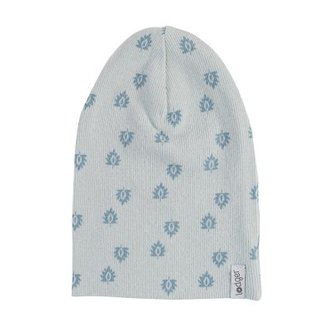 LODGER Beanie Print Rib Ice Flow 6 - 12 měsíců