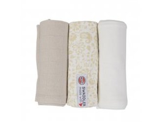 LODGER Swaddler Flower Tribe 3balení 70 x 70 cm Birch