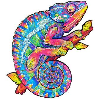 Unidragon dřevěné puzzle - Chameleon velikost L