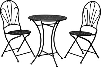 PROGARDEN Zahradní nábytek skládací ocelový BISTRO sada 3 ks