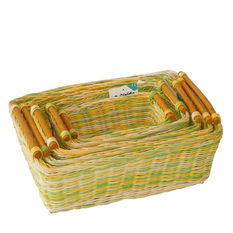 BIRIDA Set 5ks ratanových košíků - yellow LTTB1685N