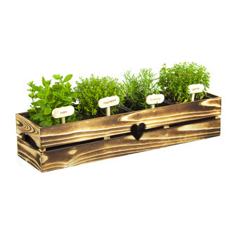 Dřevěný truhlík Bylinkáč - 4 Opalovaný