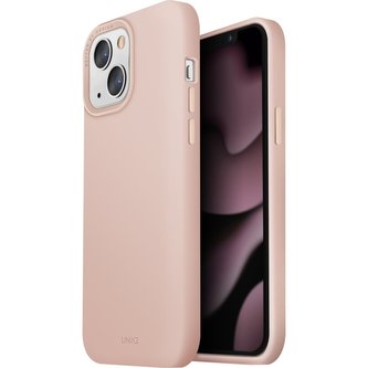UNIQ Lino Blush Pink MagSafe Compatible iPhone 13 růžový