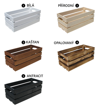 Stolárna na Statku - Dřevěný truhlík BEDÝNKA 40 cm Antracit