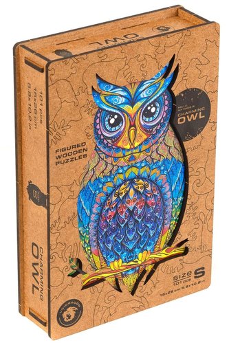 Unidragon dřevěné puzzle - Sova velikost S