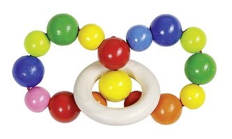 Dřevěná hračka – duhové elastické chrastítko