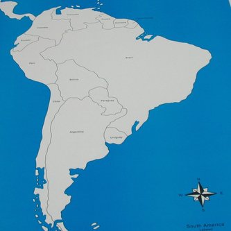 Kontrolní mapa - Jižní Amerika Nová - s popisky