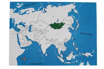 Kontrolní mapa - Asie Nová - s popisky