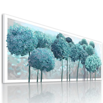 Obraz na plátně HORTENZIE tyrkysové květy 120x50 cm Ludesign
