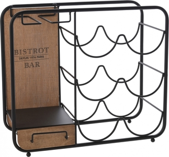 Kovový stojan na víno Bistrot bar 31x15x35 cm