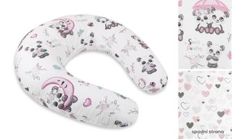 Povlak na kojicí polštář na zip - medvídek panda - po obvodu 180 cm ( pouze povlak )